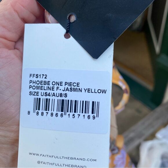 Faithfull the Brand PHOEBE ONE PIECE POMELINE YELLOW BATHING SUIT sz S NWT - Picture 7 of 10